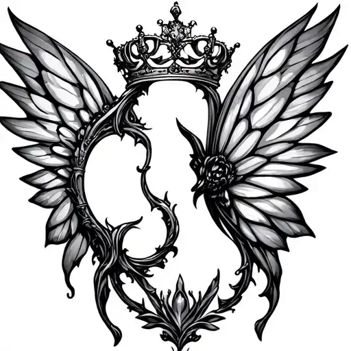 Crown And Fairy Wings