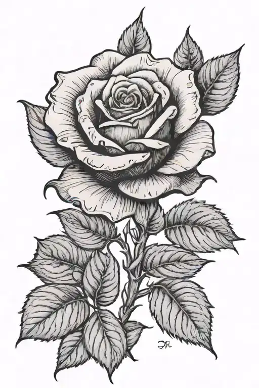 A Rose With 1973 In Roman Numbers