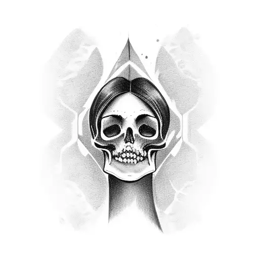 The Girl And The Skull Chicano