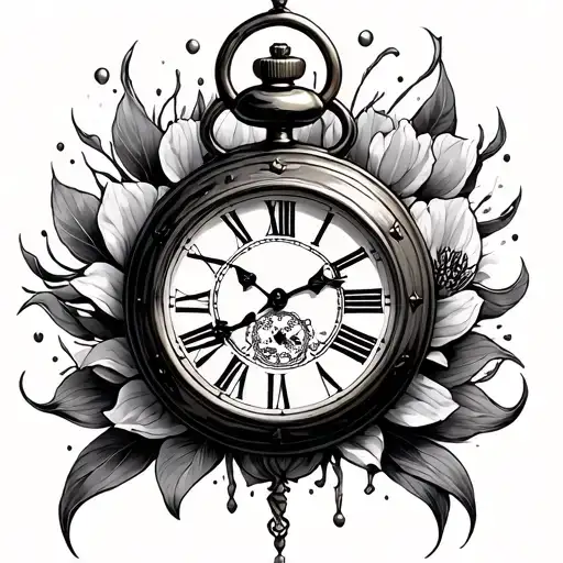 Brujula With Pocket Clock With