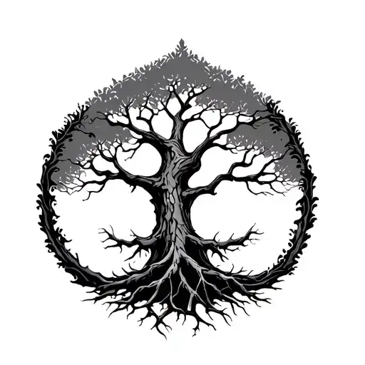 Tree Of Life With Damaged Roots