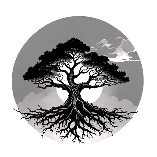 Tree Of Life With Roots And