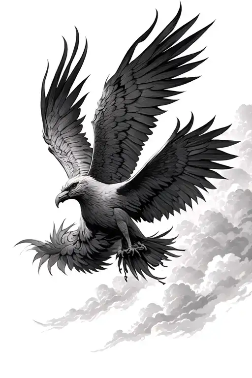 Phoenix Bird Flying In The Sky