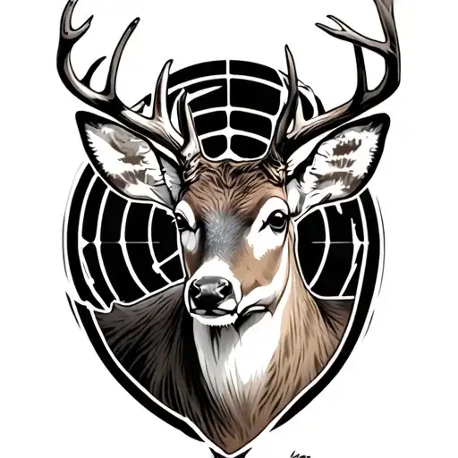 A Deer With A Gun Aim On Its Forehead