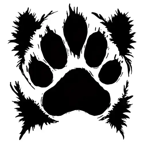 Three Dog Paw Prints Surrounded