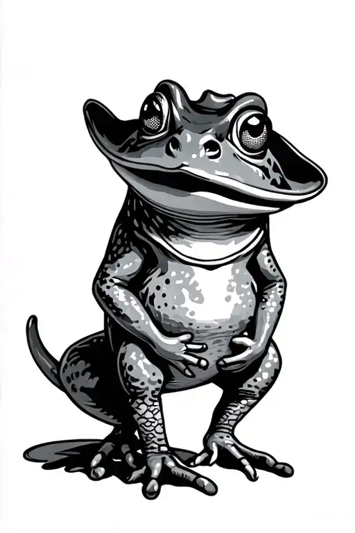 Cowboy Frog Stand Funny Modern Minimalist
