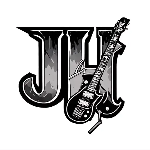 Letters Jh With An Electric Guitar