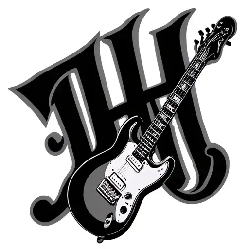Letters Jh With An Electric Guitar
