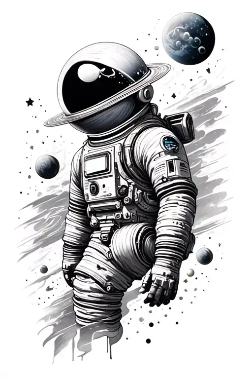 Realistic Space Themed Tattoo Upper Arm