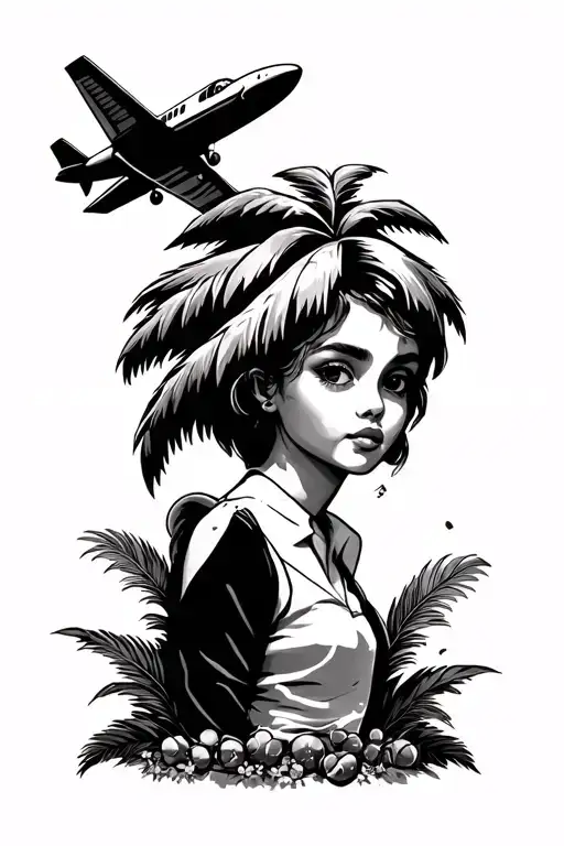 Girl Palm Tree Airplane Chupa Chups