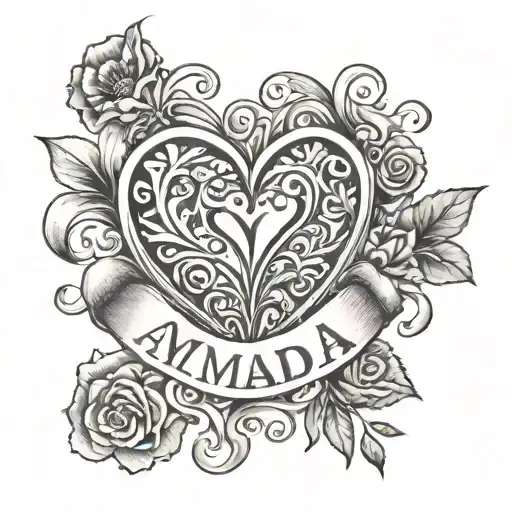 Name Amanda In Love Heart