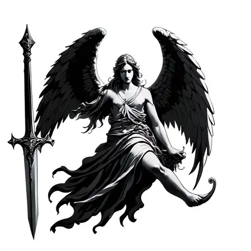 Angel Holding A Sword