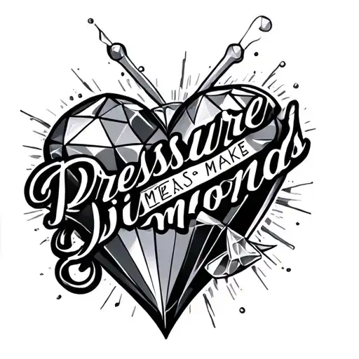 Diamond Heart With Quote 'Pressure Makes Diamonds'