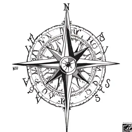 Compass And Father And Son And Family Tree