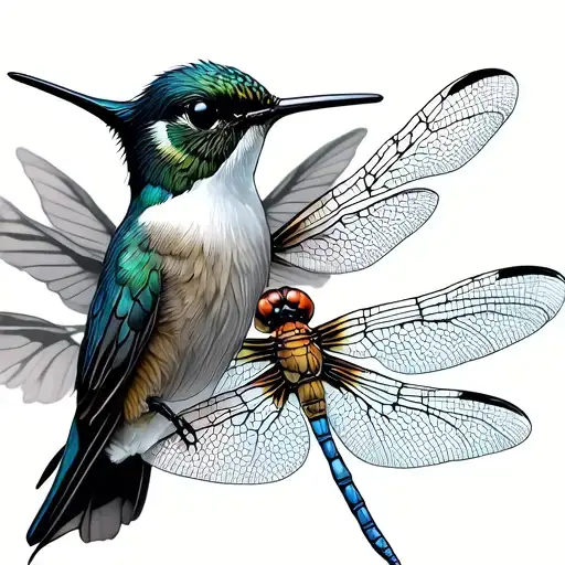 Hummingbird And Dragonfly