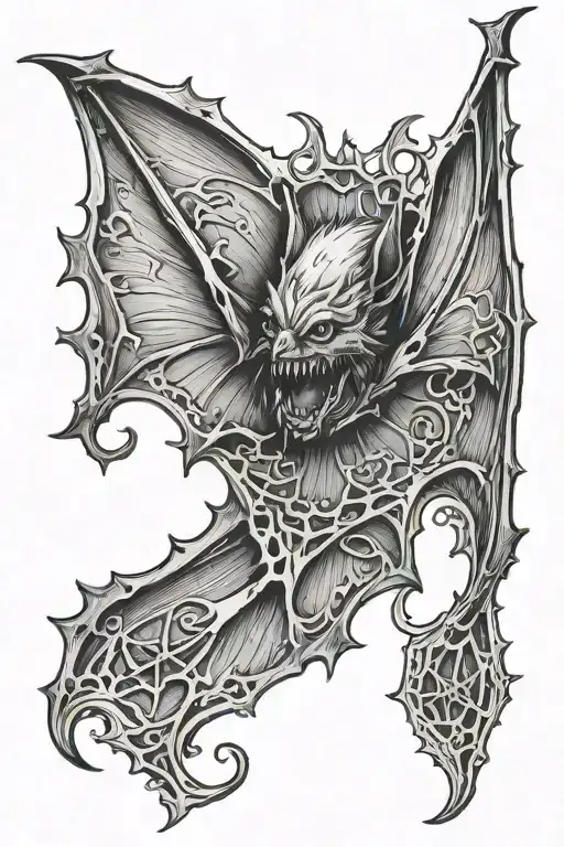 Gothic Bat Hanging Upside