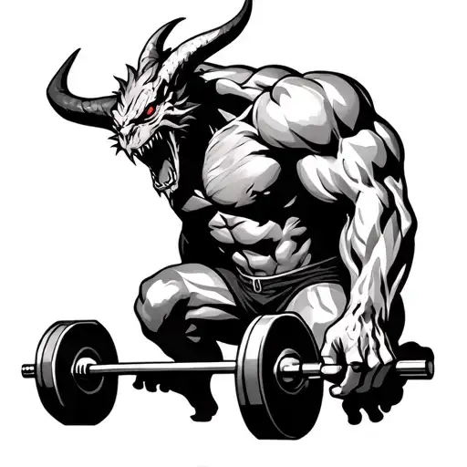 Demon Lifting Weights