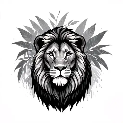 Lion In Jungle Background