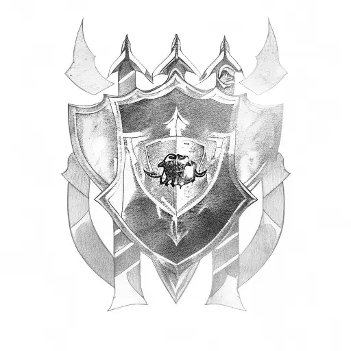 Shield Bear Crest With Swords