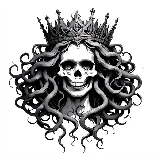 The Medusa With A Skull Crown