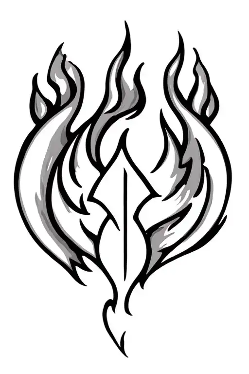 Power Symbol With Flames