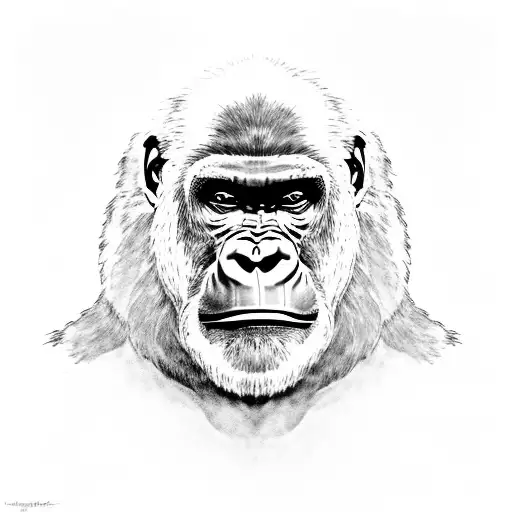 Gorilla In Jungle Roaring