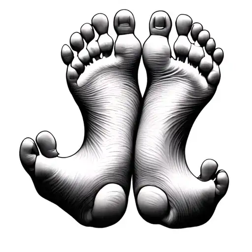 Three Baby Foot Prints For Each Other