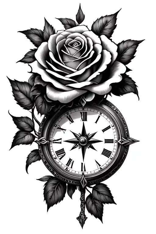 Rose Compass Clock