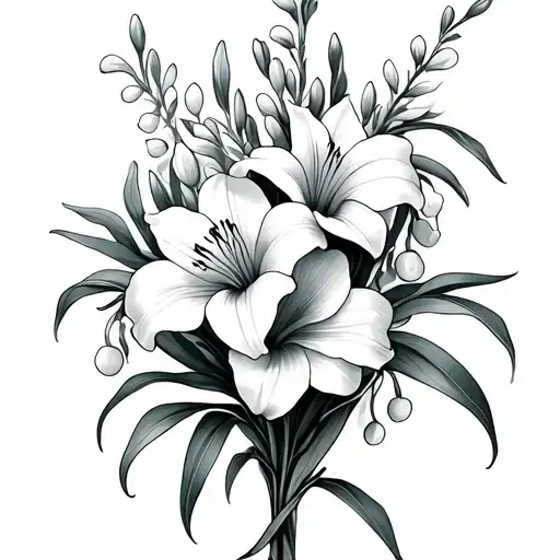 Gladiolus And Lily Of The Valley