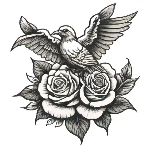 Cross Dove Rose