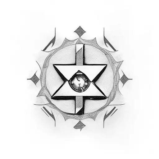 A Small Y2k Cross With A Little Semicolon Inside It In The Centre