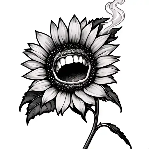 Sunflower With One Tooth Smoking