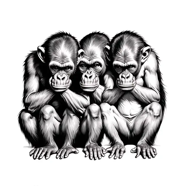 4 Monkeys Hear No Evil Speak No Evil See Know Evil Do No Evil