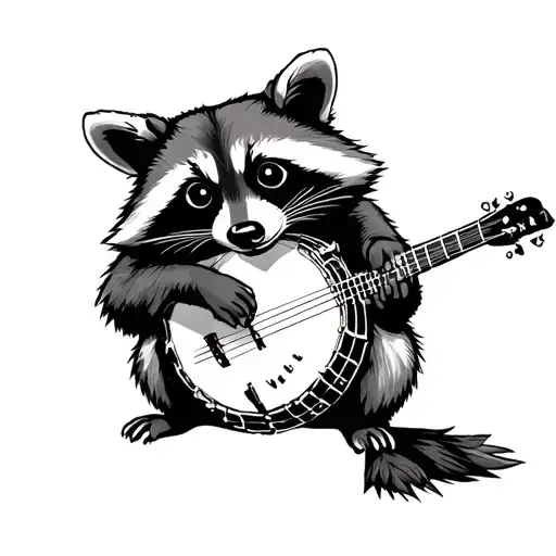 Raccoon With Broken Banjo
