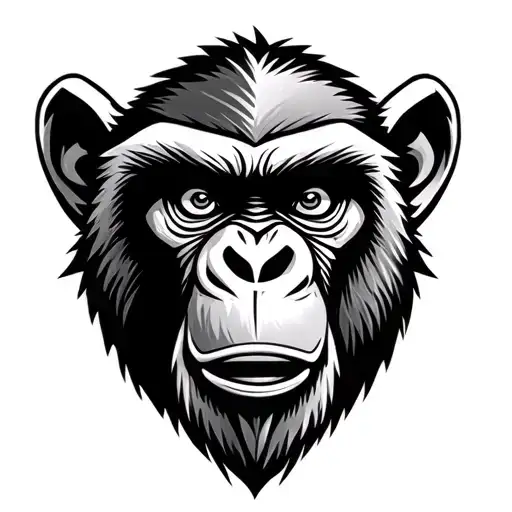 The Head Of The Monkey Is Aggressive