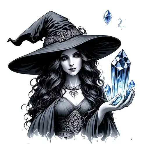 Witch Holding Crystals