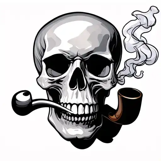 Skull Smokes Crack Pipe