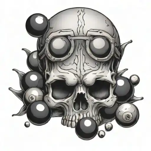 Skull With Pool Balls For Eyes