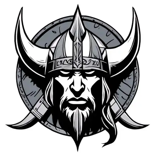 Black Grey Tattoo Vikings Symbols
