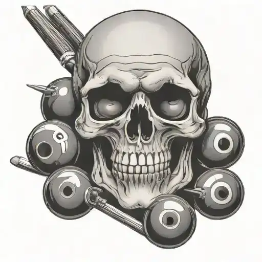 Skull With Billiard Balls For Eyes