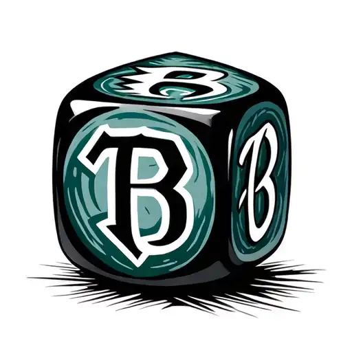 Magic The Gathering Dice With The Initials T B With The Eagles Colors From The Football Team