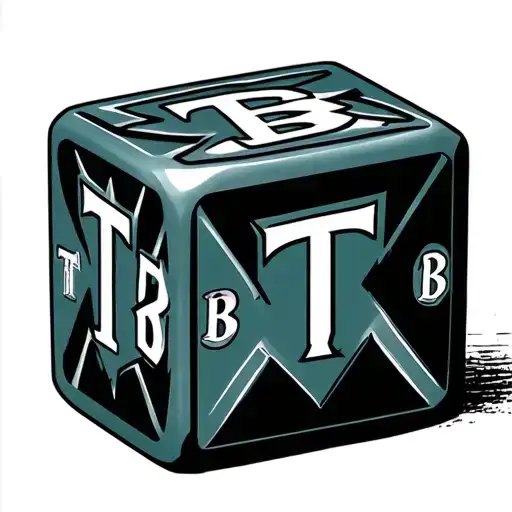 Two Magic The Gathering Dice With The Initials T B With The Eagles Colors From The Football Team