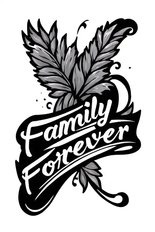 Family Forever Written In Script