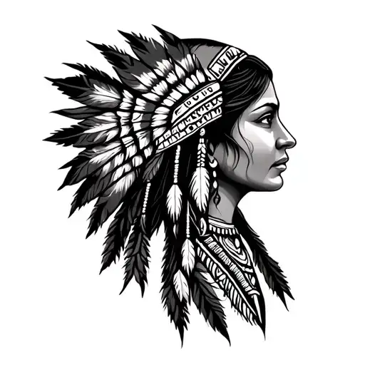 Native Lady Head Profile