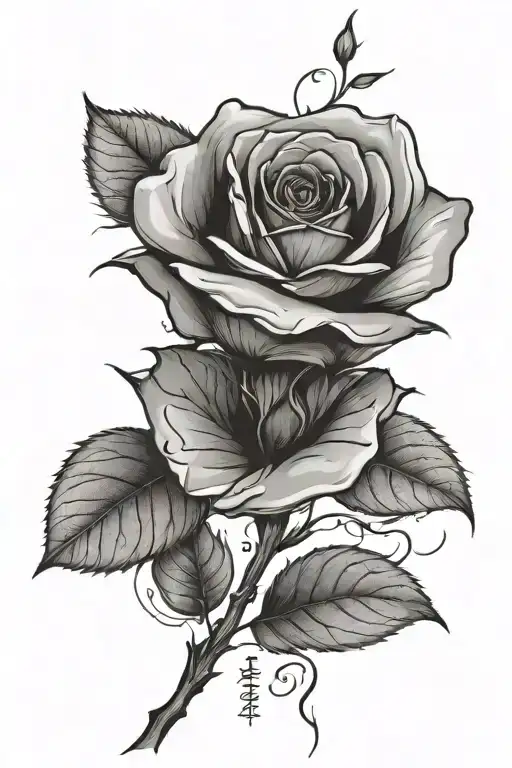 Single Rose With Name In Stem And Petals Falling