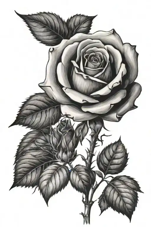 Single Rose With Name In Stem