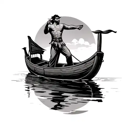 Male Dancing Wooden Boat