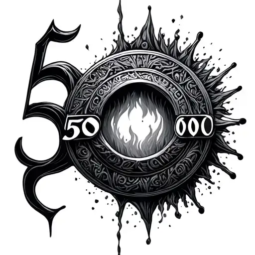 The Number 5000 Surrounded By A Ring From Lord Of The Rings