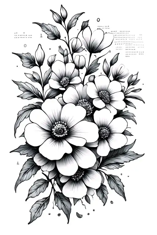 Dainty Flowers With Morse Code Family