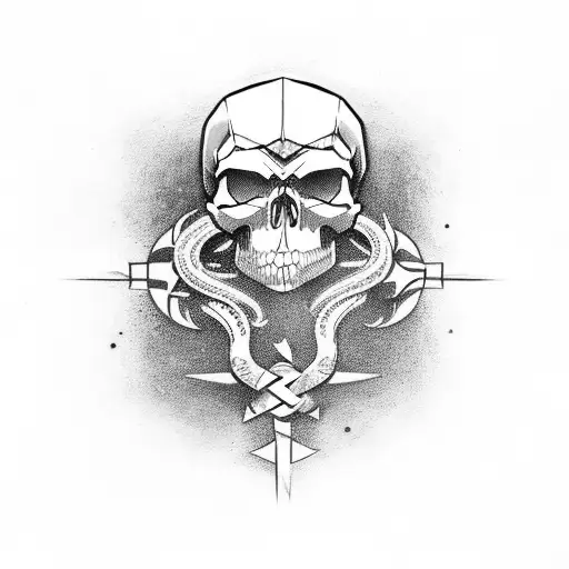 Skull Vikingo And Compass
